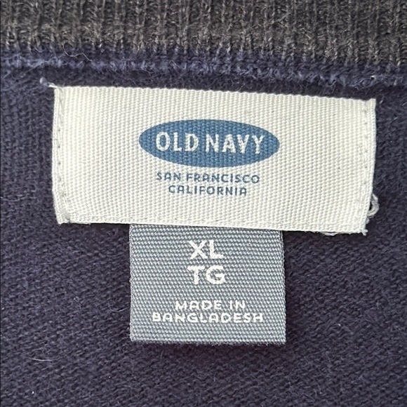 Old Navy Blue V-Neck Sweater Classic Knit - Picture 4 of 5